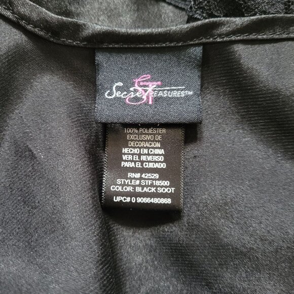 Vintage Secret Treasures Black Lace Trimmed Chemise Nightgown - Size M - Picture 6 of 6